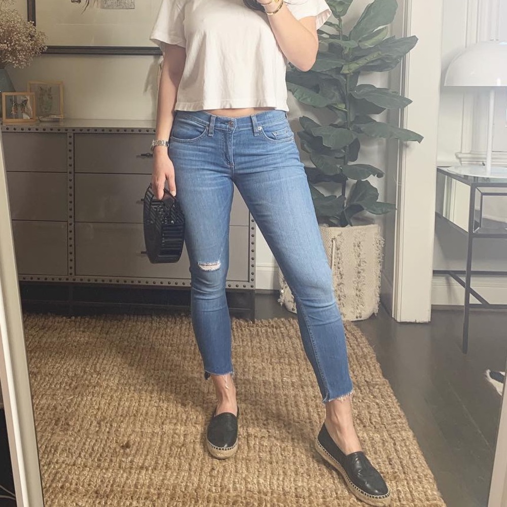 rag and bone distressed capri jeans